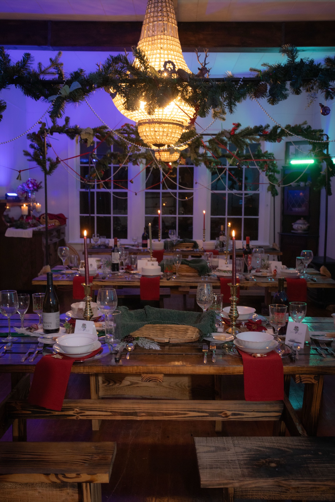 The Farmhouse set for a holiday dinner event